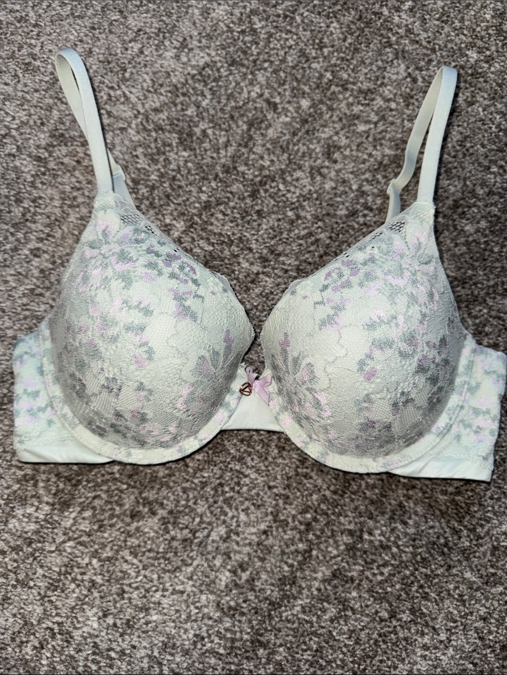 Victoria’s Secret Light Mint Floral Lace Push-Up Bra - Women Intimates